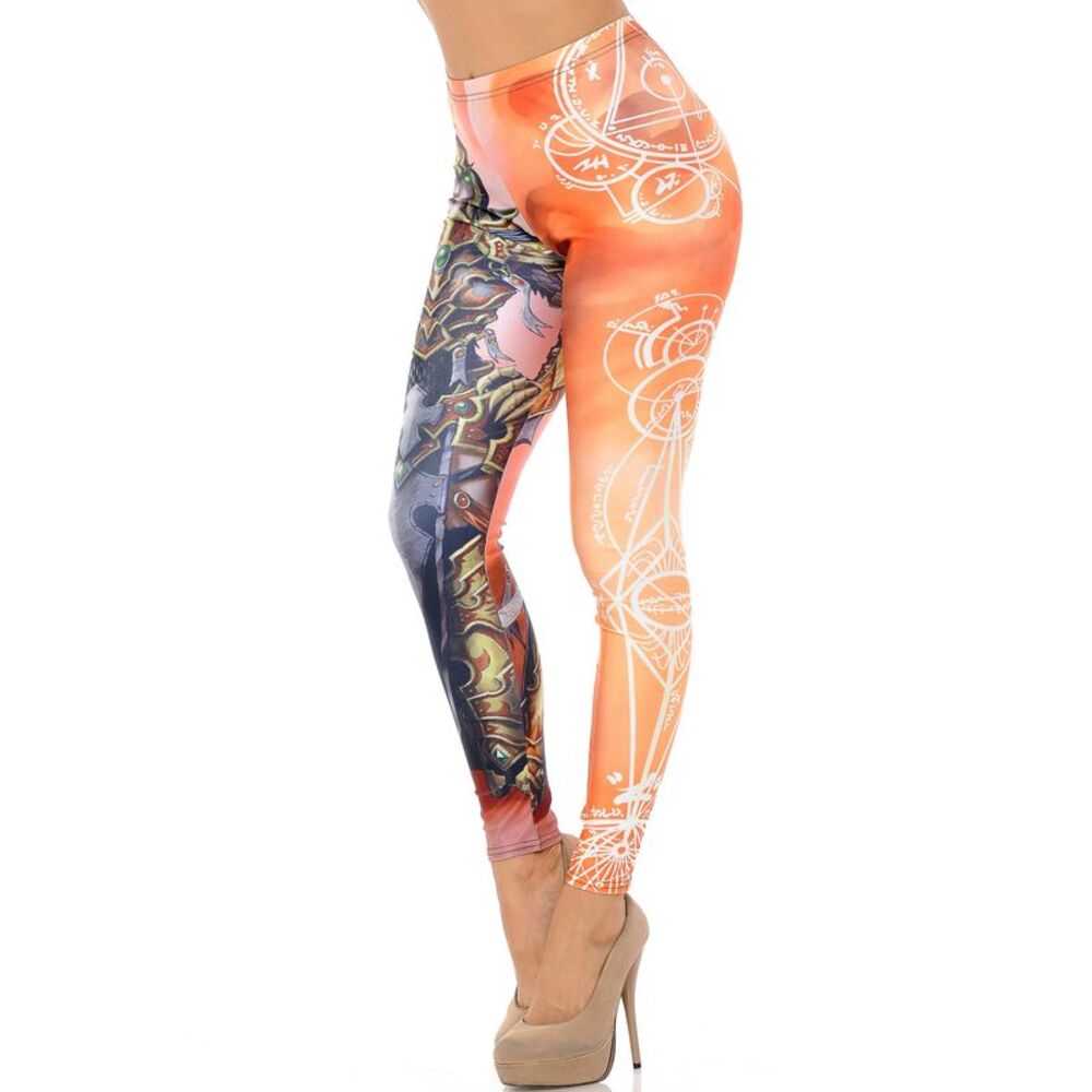 Premium Graphic Print Female Elf Warrior Leggings